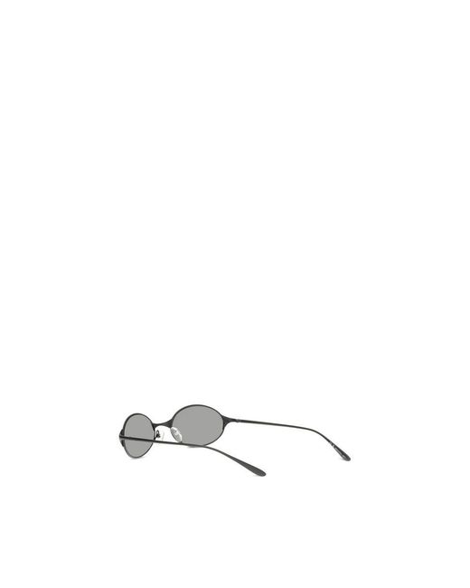 McQueen Metallic Gray Metal Sunglasses