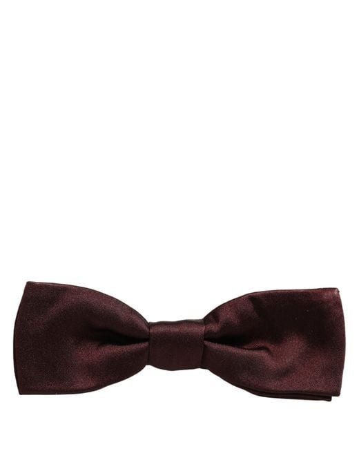 Dolce & Gabbana Men Brown 100% Silk Adjustable Neck Papillon Bow Tie for men