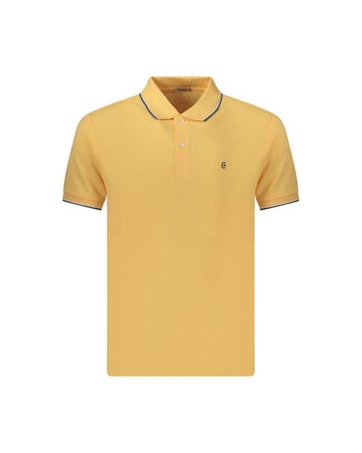 COVERI MOVING Yellow Orange Cotton Men's Polo Shirt for men