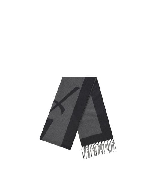 Saint Laurent Gray Silk Scarf for men