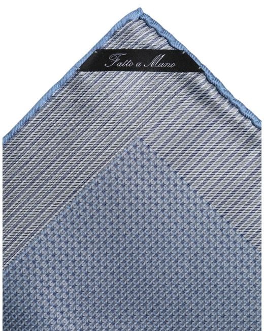 Dolce & Gabbana Blue Silk Square Foulard Scarf for men