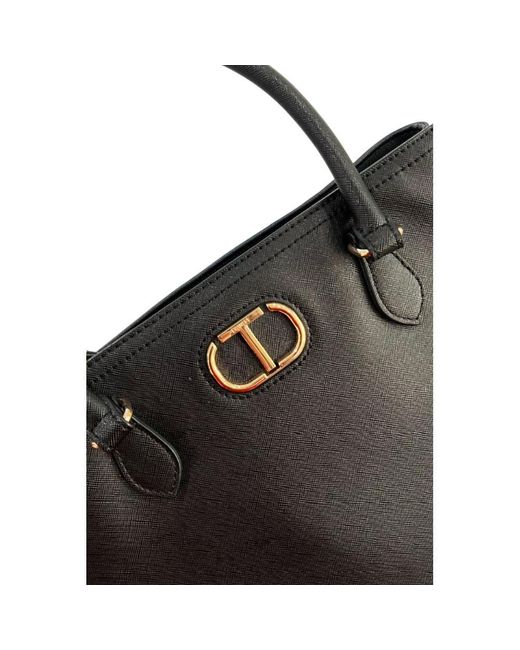 Twinset Black Yellow Polyurethane Shoulder Bag