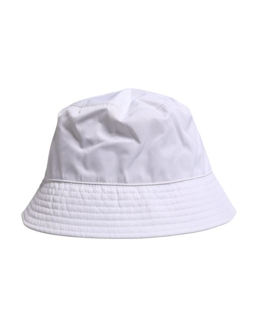 Dolce & Gabbana Purple White Cotton Wide Brim Bucket Hat for men