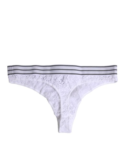 Dolce & Gabbana White Nylon Floral Lace Bottom Panty Underwear for men