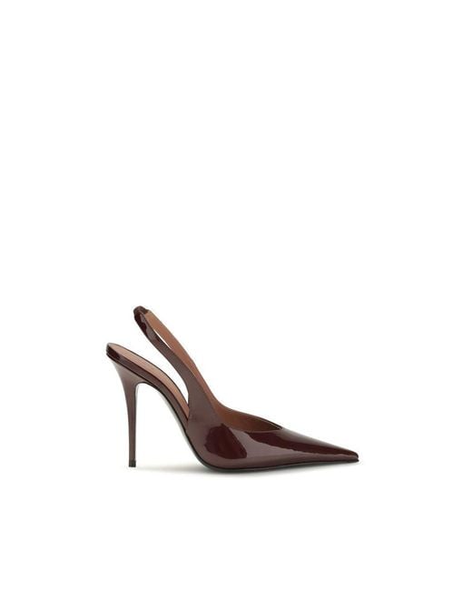 AMINA MUADDI Brown Bordeaux Calf Leather Bos Taurus Pumps