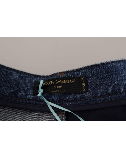 Dolce & Gabbana Blue Patchwork Jeans Highwaisted Style