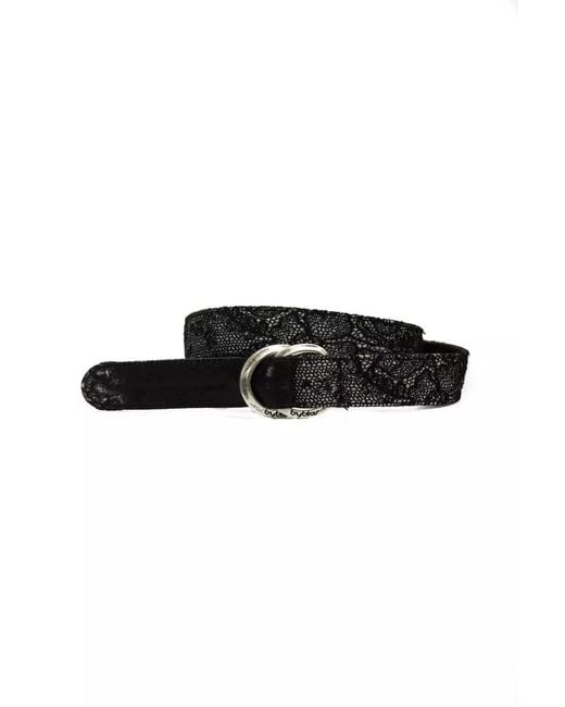 Byblos Black Elegant Textured Weave Leather Belt