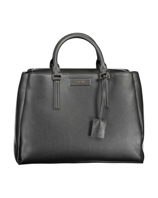 Calvin Klein Black Elegant Shoulder Bag With Chic Detailing