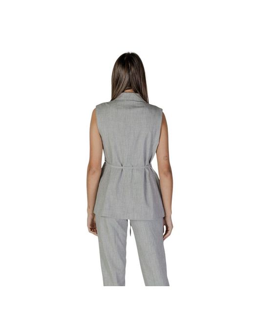 VILA CLOTHES Gray Recycled Polyester Vest