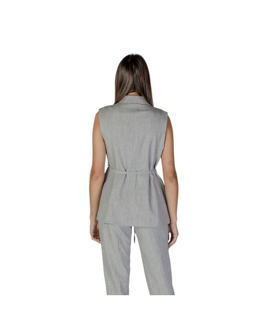 VILA CLOTHES Gray Recycled Polyester Vest