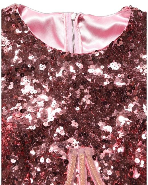 Dolce & Gabbana Red Pink Long Sequined Corset Detailing Gown Dress