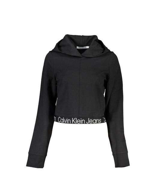 Calvin Klein Black Sleek Hooded Technical Sweatshirt
