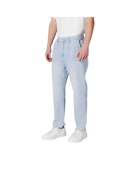 Gianni Lupo Blue Cotton Slim Fit Jeans for men