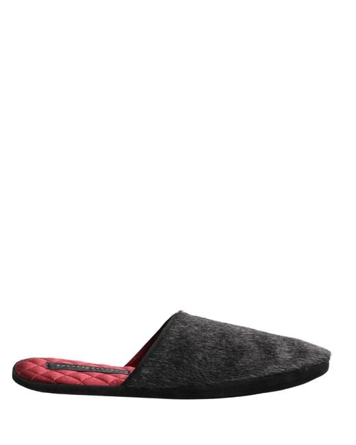 Dolce & Gabbana Multicolor Dark Grey Charcoal Wool Red Slippers Shoes for men