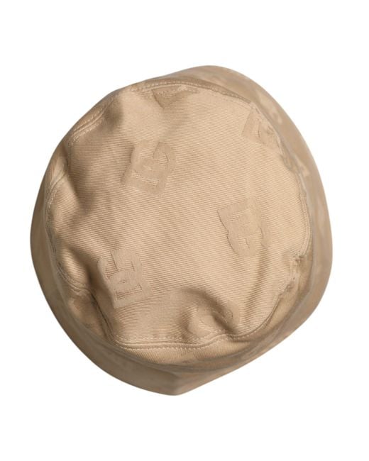 Dolce & Gabbana Natural Logo Monogram Cotton Bucket Cap for men