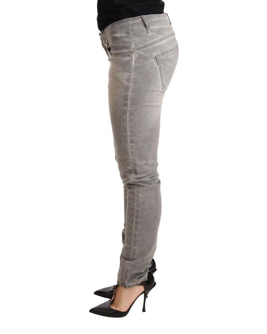 Acht Gray Chic Washed Slim Fit Cotton Jeans