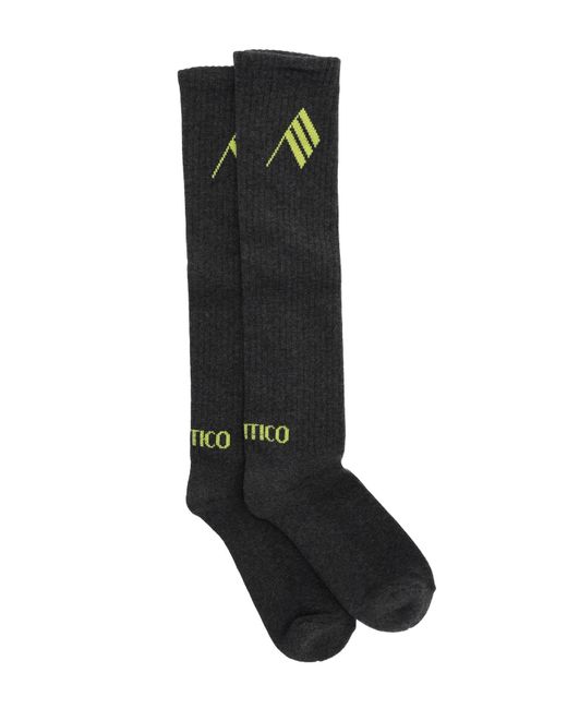 The Attico Black Logo Short Sports Socks