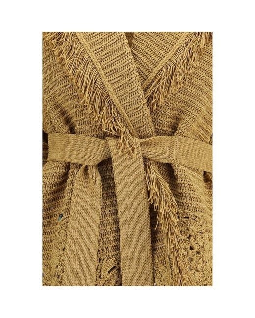 Alanui Natural Gold Polyester Cardigan