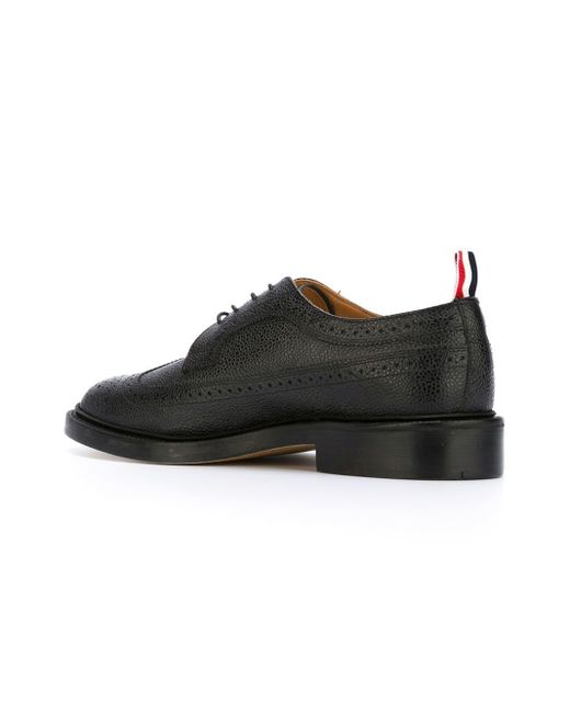 Thom Browne Black Classic Longwing Brogue With Leather Sole for men