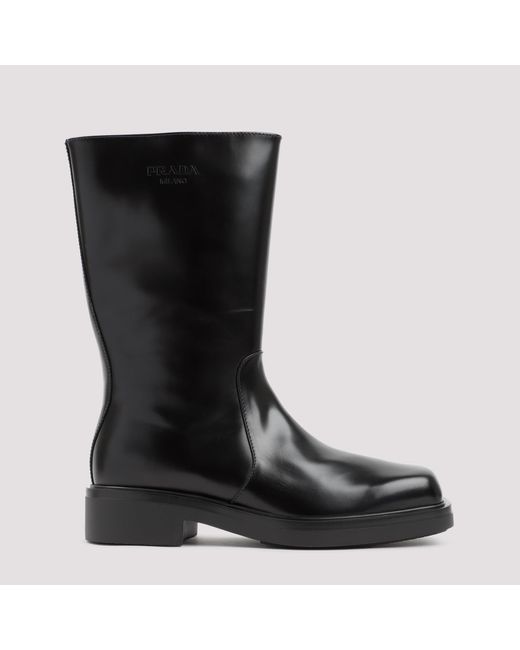 Prada Black Leather Boots for men