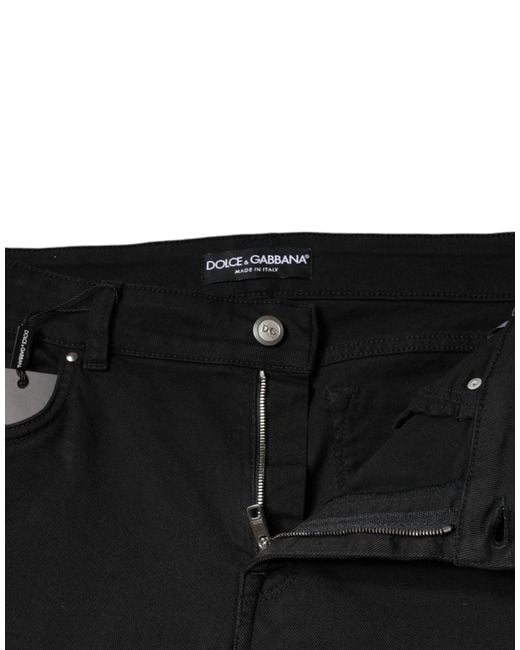 Dolce & Gabbana Black Cotton Stretch Skinny Denim Jeans
