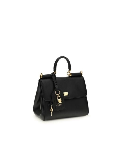 Dolce & Gabbana Black Calf Leather Bos Taurus Shoulder Bag