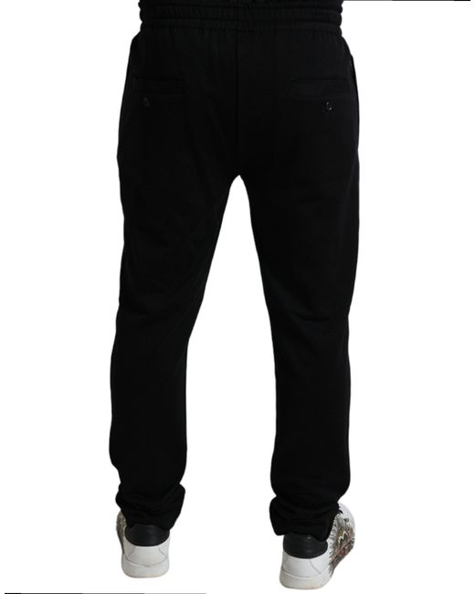 Dolce & Gabbana Black Dg Logo Skinny Jogger Sweatpants Pants for men