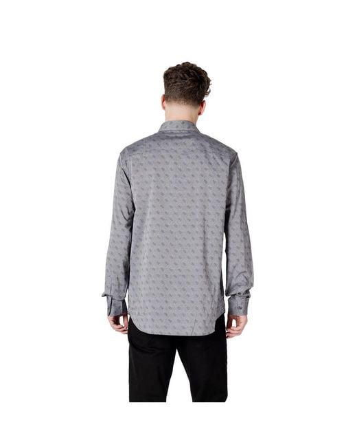 Guess Gray Cotton Dress Shirt for men