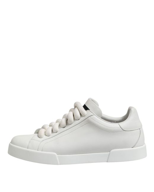 Dolce & Gabbana White Logo Lace Up Low Top Men Sneakers Shoes for men