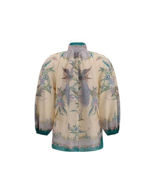 Zimmermann Blue Multicolor Cotton Blouse