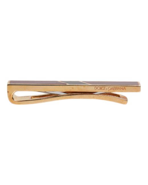 Dolce & Gabbana Brown Tone Brass Tie Clip Bar for men