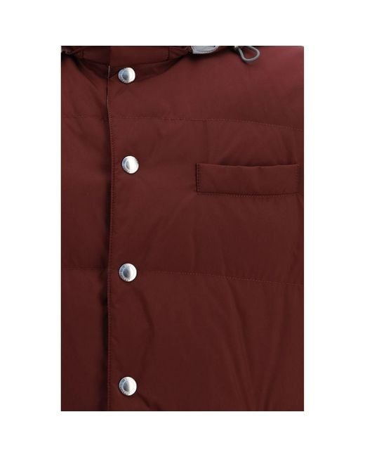 Brunello Cucinelli Purple Bordeaux Polyester Sleeveless Jacket for men
