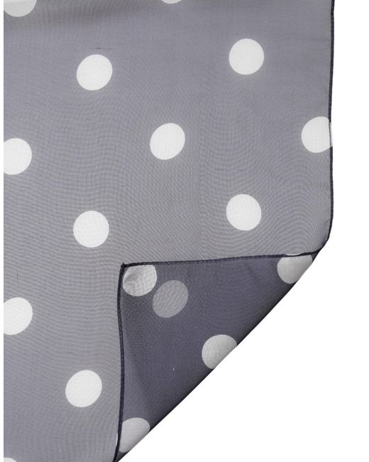Dolce & Gabbana Blue Polka Dot Silk Neck Wrap Shawl 205Cm X 132Cm Scarf for men