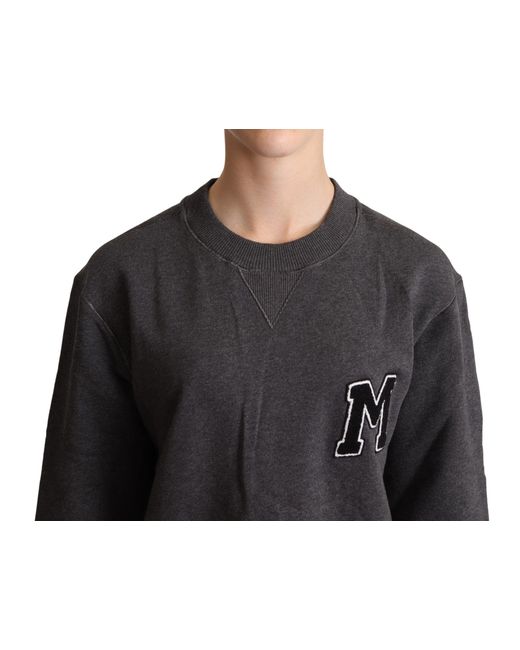 Dolce & Gabbana Black Gray Embroidered Pullover Sweater