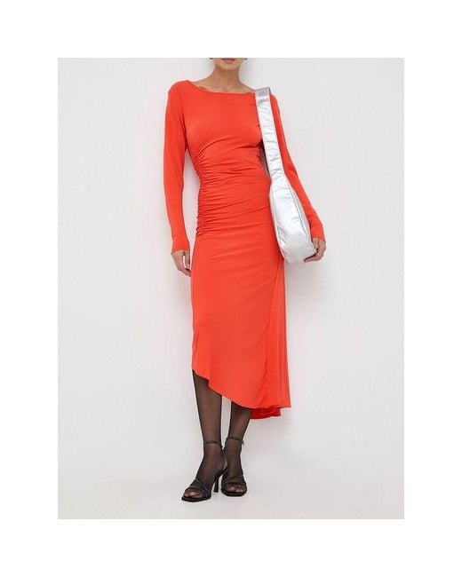 Patrizia Pepe Red Acetate Casual Dress