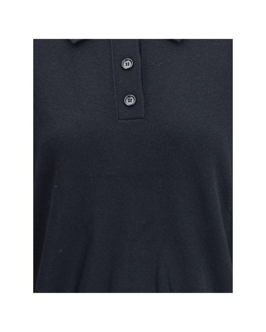 Allude Blue Wool Polo Sweater