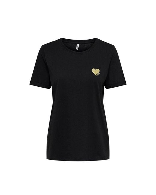 ONLY Black Cotton Tops & T-Shirt