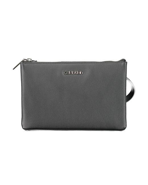 Calvin Klein Gray Elegant Shoulder Bag With Logo Detail