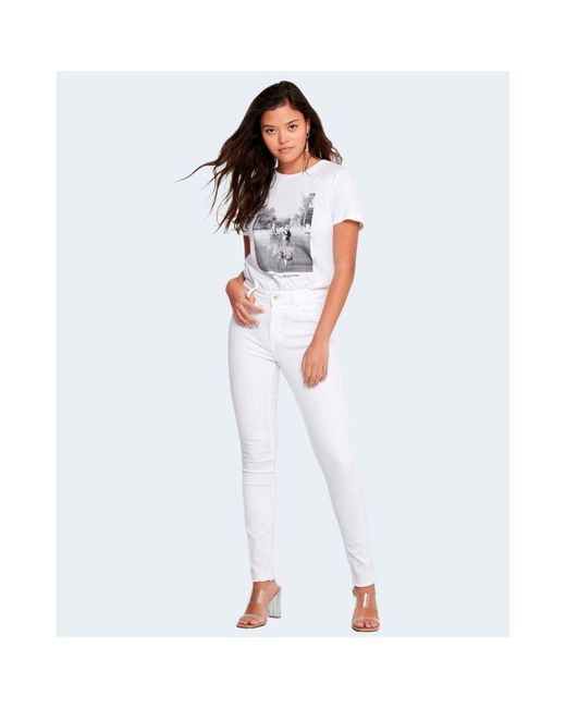 ONLY White Cotton Jeans & Pant