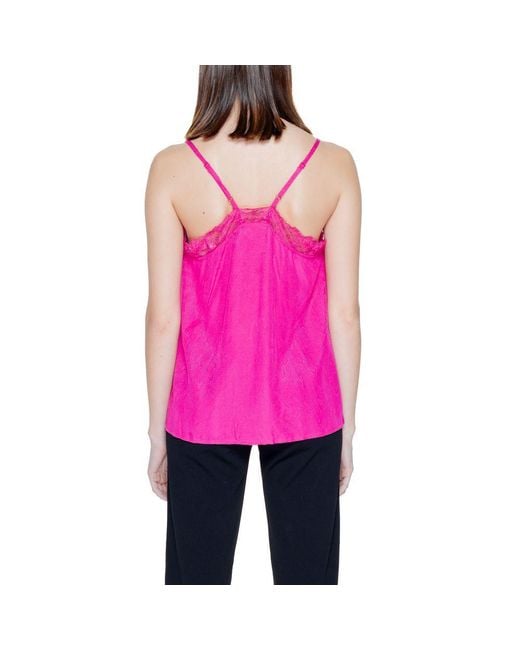 VILA CLOTHES Pink Viscose Tank Tops