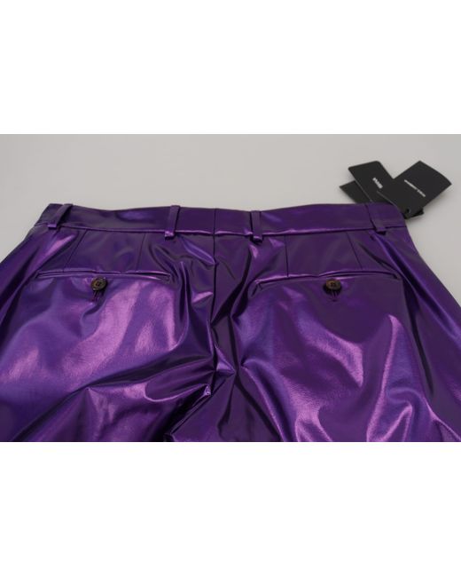 Dolce & Gabbana Purple Metallic Trousers Pt0118 for men
