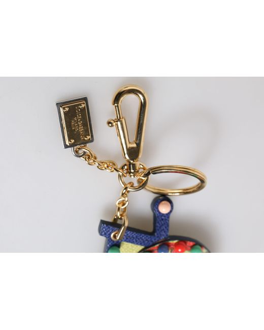Dolce & Gabbana Blue Tone Carretto Keychain Keyring