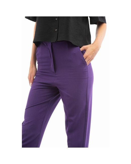 Patrizia Pepe Purple Polyester Casual Pants