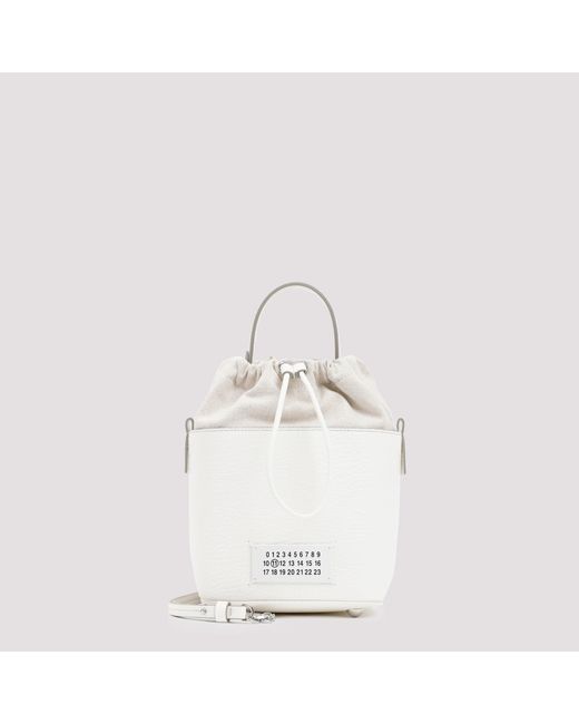 Maison Margiela White Anisette Leather Bucket Bag