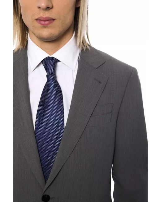 Billionaire Italian Couture Blue Wool Suit for men