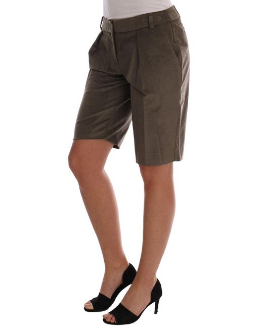 Ermanno Scervino Black Velvet Bermuda Shorts