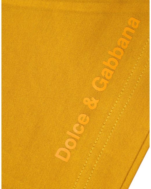 Dolce & Gabbana Yellow Dg Logo Tshirt Short Sleeve Crew Neck for men