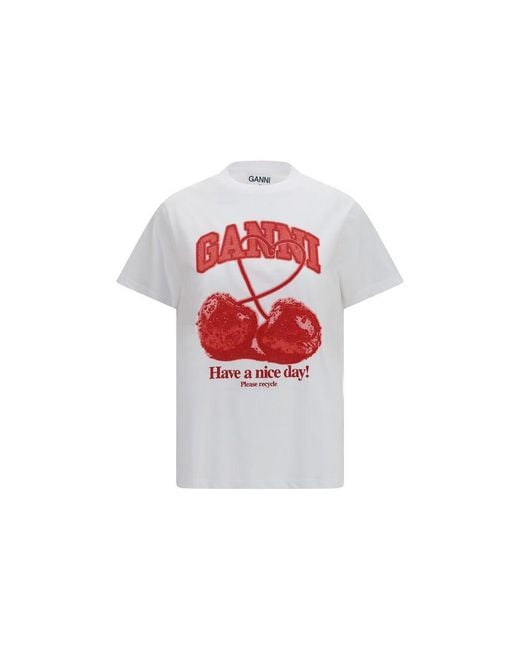 Ganni White Cotton T