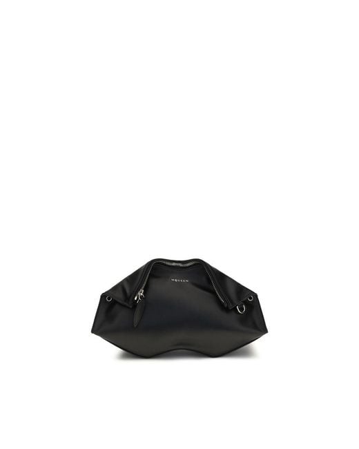 McQueen Black Calf Leather Bos Taurus Clutch Bag