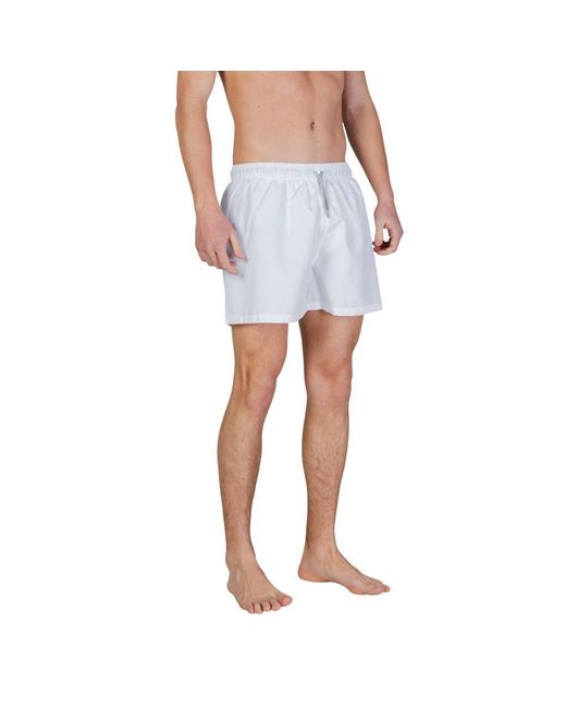 EA7 White Polyester Swim Shorts for men